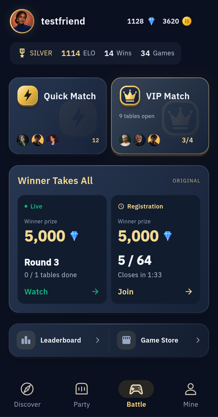 Kyberworld Battle screen